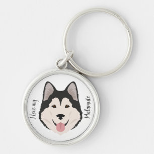 Alaskan Malamute dog Key Ring