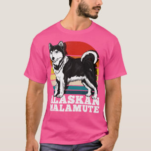 Alaskan Malamute Dog Lover Retro T-Shirt