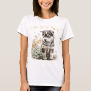 Alaskan Malamute Dog Mum Floral T-Shirt