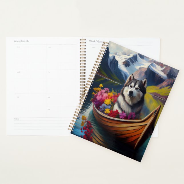 Alaskan Malamute Dog on Paddle: A Scenic Adventure Planner (Display)