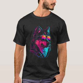 Alaskan Malamute Dog owner Vaporwave Notorious DJ T-Shirt