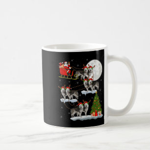 Alaskan Malamute Dog Santa Sleigh Flying Funny Chr Coffee Mug