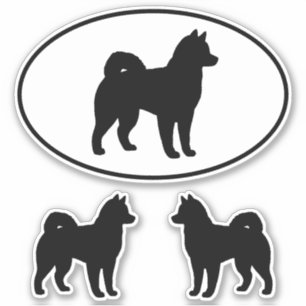 Alaskan Malamute Dog Silhouette Vinyl Sticket Set