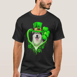 Alaskan Malamute Dog St Patricks Day Lover Irish S T-Shirt