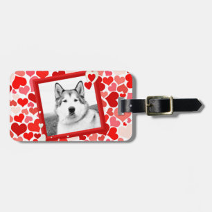 Alaskan Malamute Dog Valentines Heart Luggage Tag