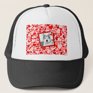 Alaskan Malamute Dog Valentines Heart Trucker Hat