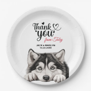Alaskan Malamute Dog Wedding Reception Paper Plate