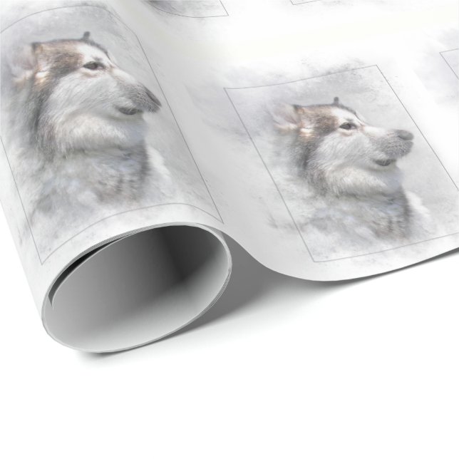 Alaskan Malamute dog Wrapping Paper (Roll Corner)