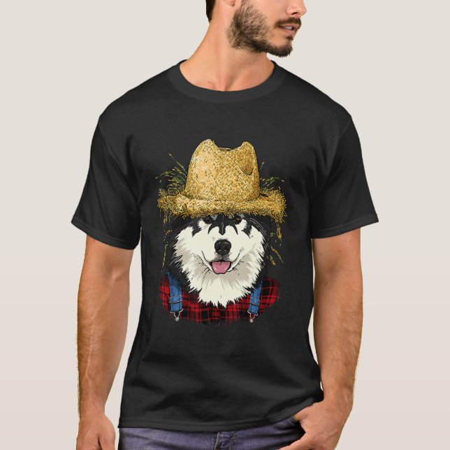Alaskan Malamute Farmer Farming Agriculture Ranche T-Shirt (Front)