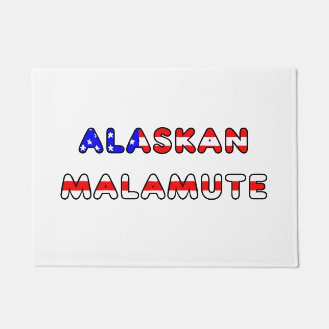 alaskan malamute flag in name doormat (Front)
