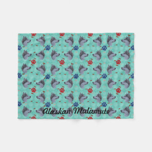Alaskan Malamute Fleece Blanket