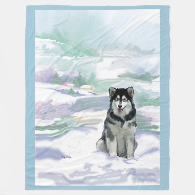 Alaskan Malamute Fleece blanket (Front)