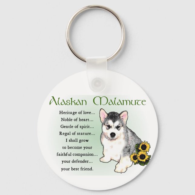 Alaskan Malamute Gifts Key Ring (Front)