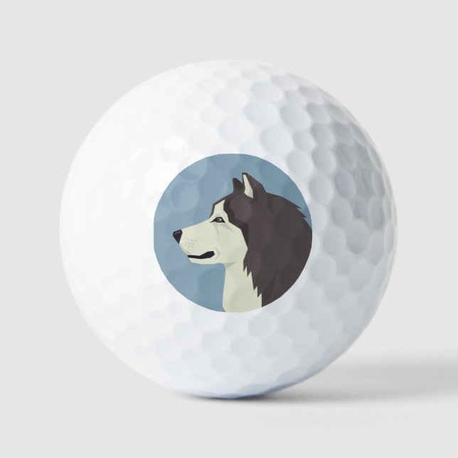 Alaskan Malamute Golf Balls (Front)