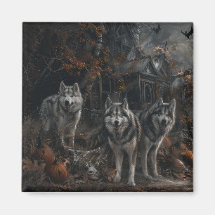 Alaskan Malamute Halloween Night Doggy Delight  Magnet