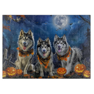 Alaskan Malamute Halloween Spooky Cutting Board