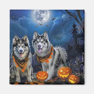 Alaskan Malamute Halloween Spooky  Magnet