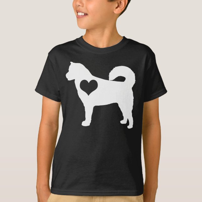 Alaskan Malamute Heart Dark Kids T-Shirt (Front)