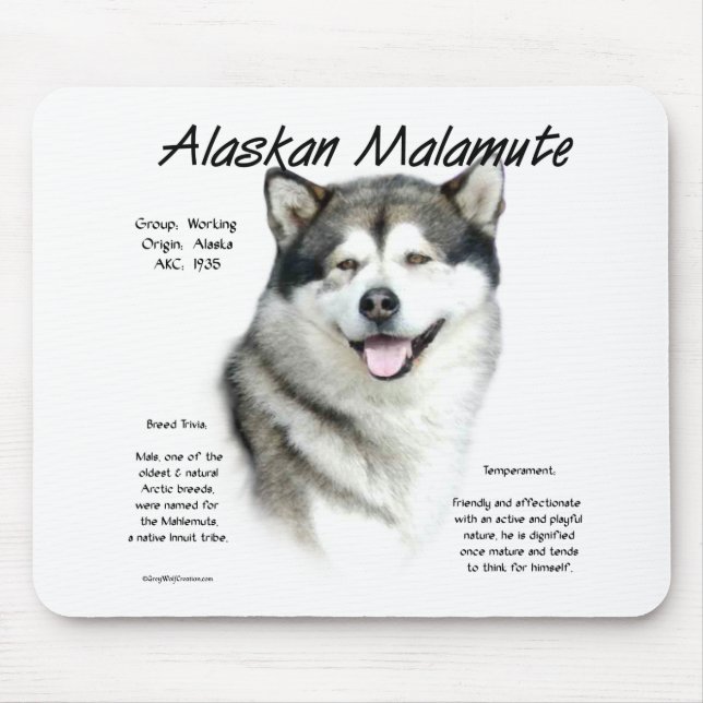 Alaskan Malamute History, All about Malamutes Mouse Mat (Front)