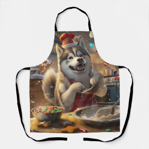 Alaskan Malamute Holiday Baking: Festive Christmas Apron