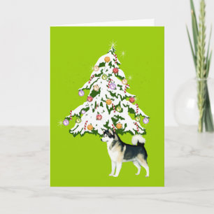 Alaskan Malamute Holiday Card