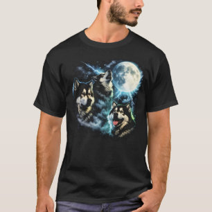 Alaskan Malamute Howling at the Moon Arctic Dog T-Shirt