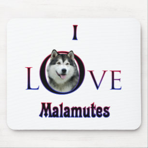 Alaskan Malamute I Love Mouse Mat