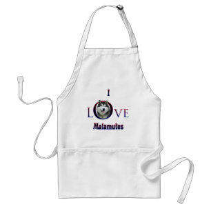 Alaskan Malamute I Love Standard Apron