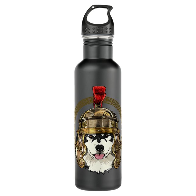 Alaskan Malamute in Roman Helmet Centurion Legionn 710 Ml Water Bottle (Front)