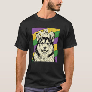 Alaskan Malamute Jester Mardi Gras Dog Mom or Dad T-Shirt