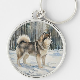 Alaskan Malamute Key Ring