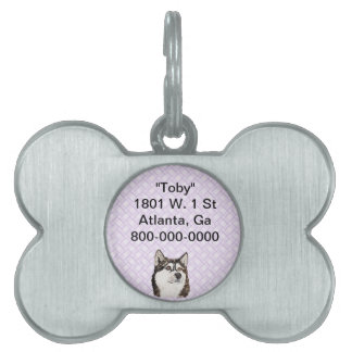 Alaskan Malamute Lavendar Weave Pet ID Tag
