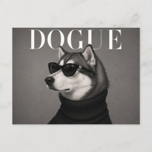 Alaskan Malamute Luxury Fashion Editorial Postcard