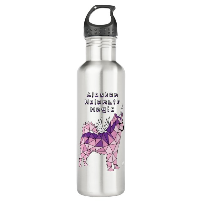 Alaskan Malamute Magic Unicorn Pegasus 710 Ml Water Bottle (Front)