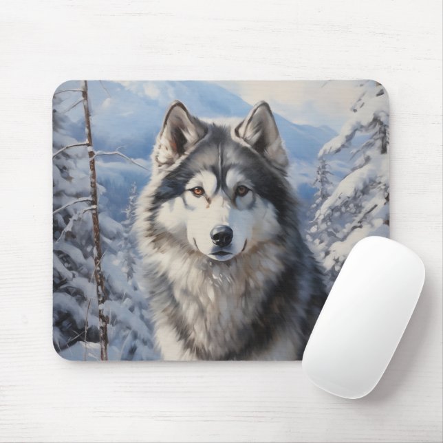 Alaskan Malamute Mouse Mat (With Mouse)