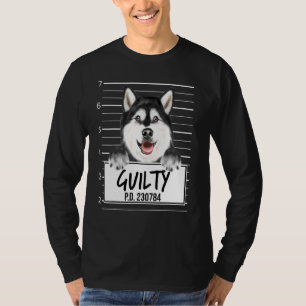 Alaskan Malamute Mugshot Guilty Dog T-Shirt