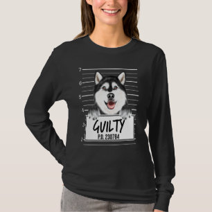 Alaskan Malamute Mugshot Guilty Dog T-Shirt