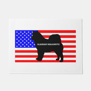 alaskan malamute name silo on flag doormat