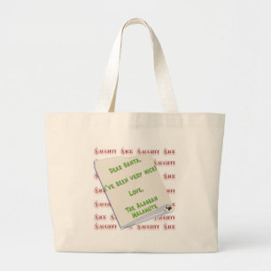 Alaskan Malamute Naughty or Nice Large Tote Bag