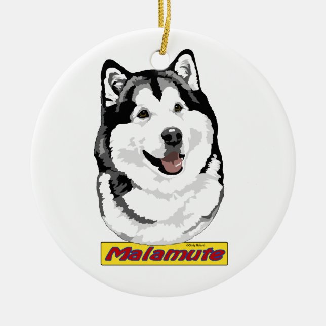 Alaskan Malamute ornament (Front)