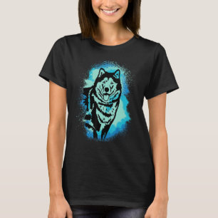 Alaskan Malamute Paint Blue Design Dog Mom Dad_1 T-Shirt