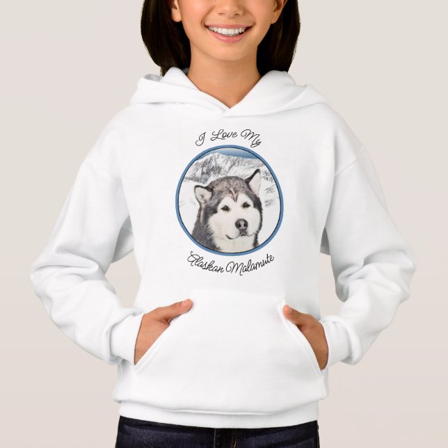 Alaskan Malamute Painting - Cute Original Dog Art (Front)