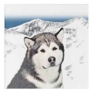 Alaskan Malamute Painting - Cute Original Dog Art