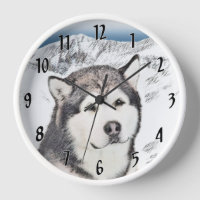 Alaskan Malamute Painting - Cute Original Dog Art