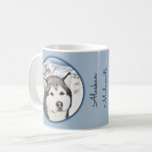 Alaskan Malamute Painting - Cute Original Dog Art Coffee Mug