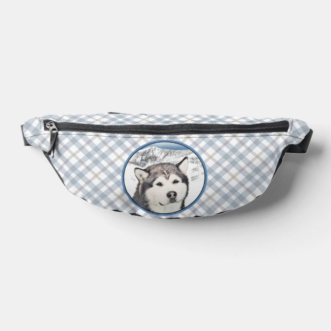 Alaskan Malamute Painting Mal Mally Sled Dog Art Bum Bags (Lay Down)