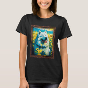 Alaskan Malamute Painting Sunflower Flower Mom Wom T-Shirt