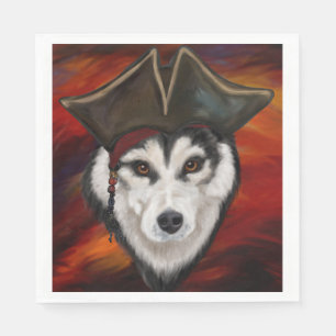 Alaskan Malamute Pirate Napkin