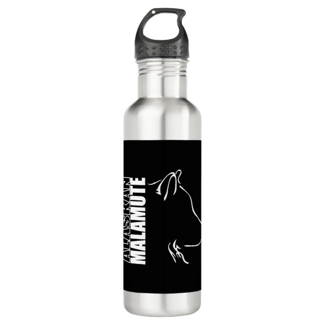Alaskan Malamute Profile dog mum   710 Ml Water Bottle (Front)
