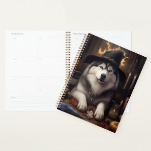Alaskan Malamute Pumpkins Halloween Scary Planner
